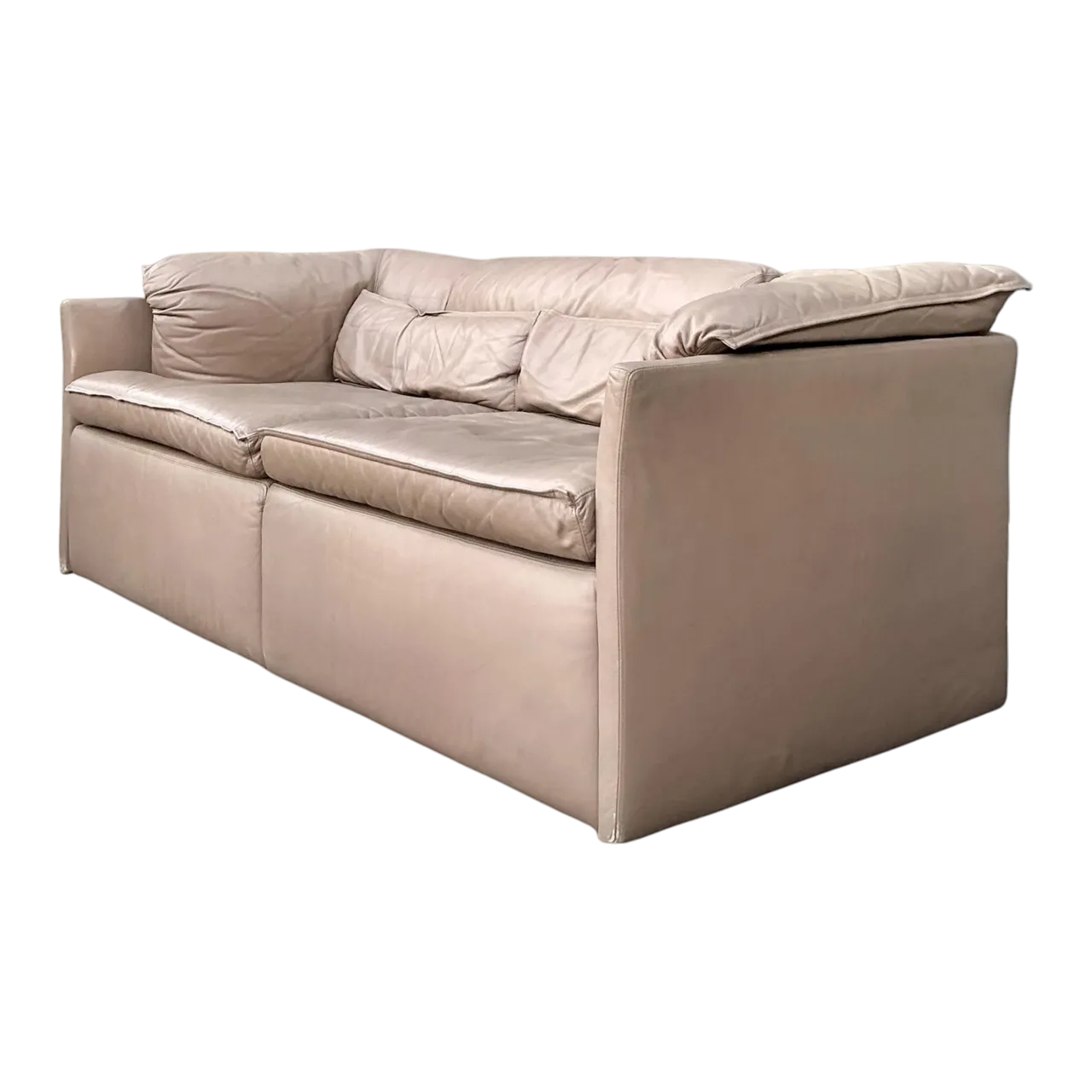 Vintage Italian Sapporitti Leather Sofa