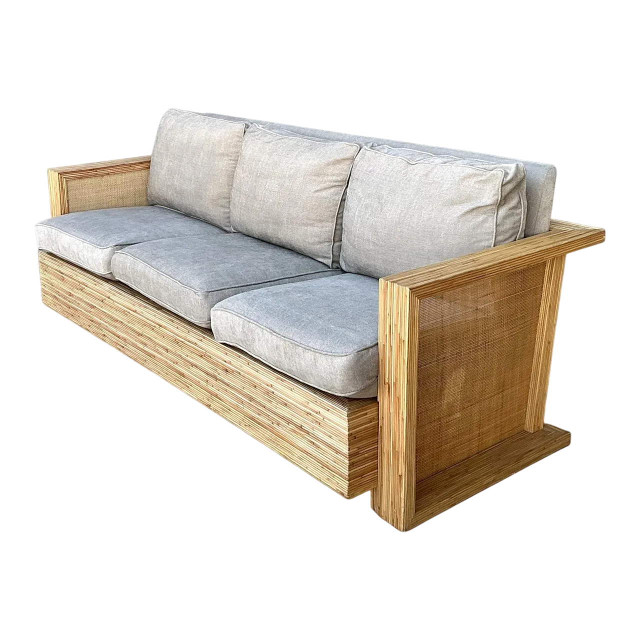 Vintage Lane Pencil Reed and Cane Sofa