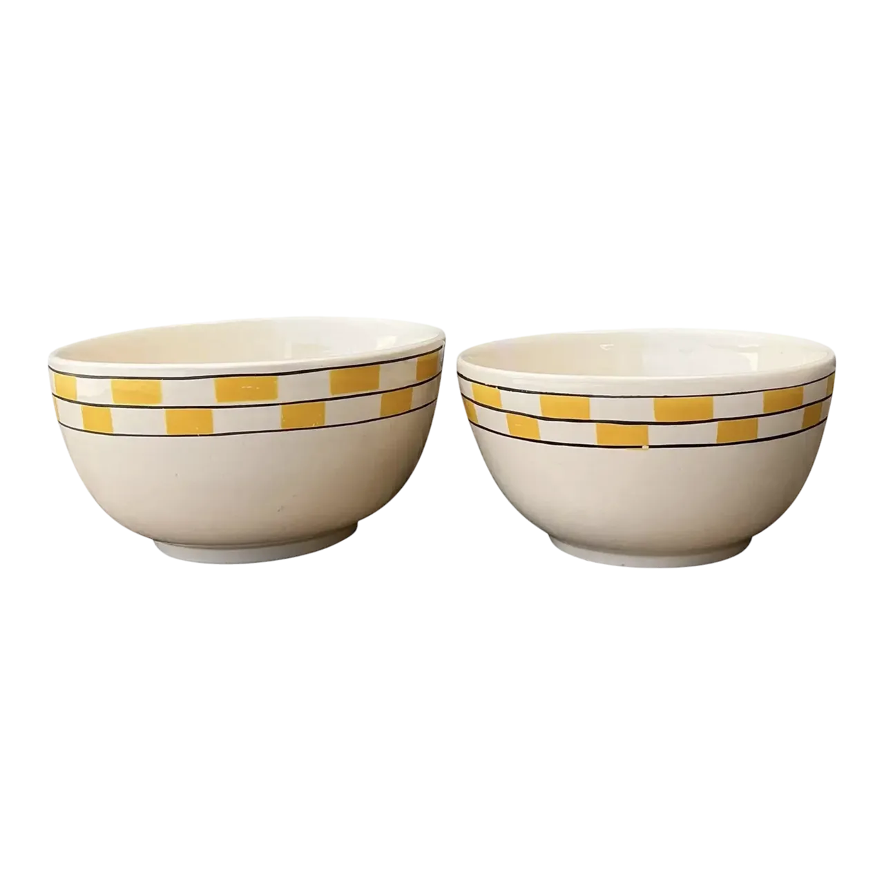 Vintage MCM Bakelite Ceramic Bowls - Set of 2