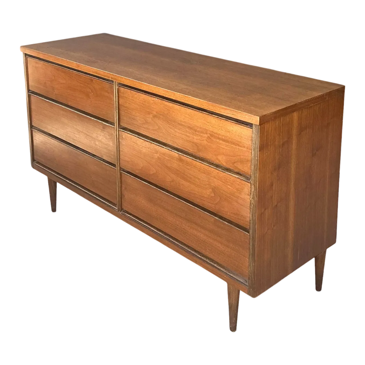 Vintage MCM Bassett 6 Drawer Dresser
