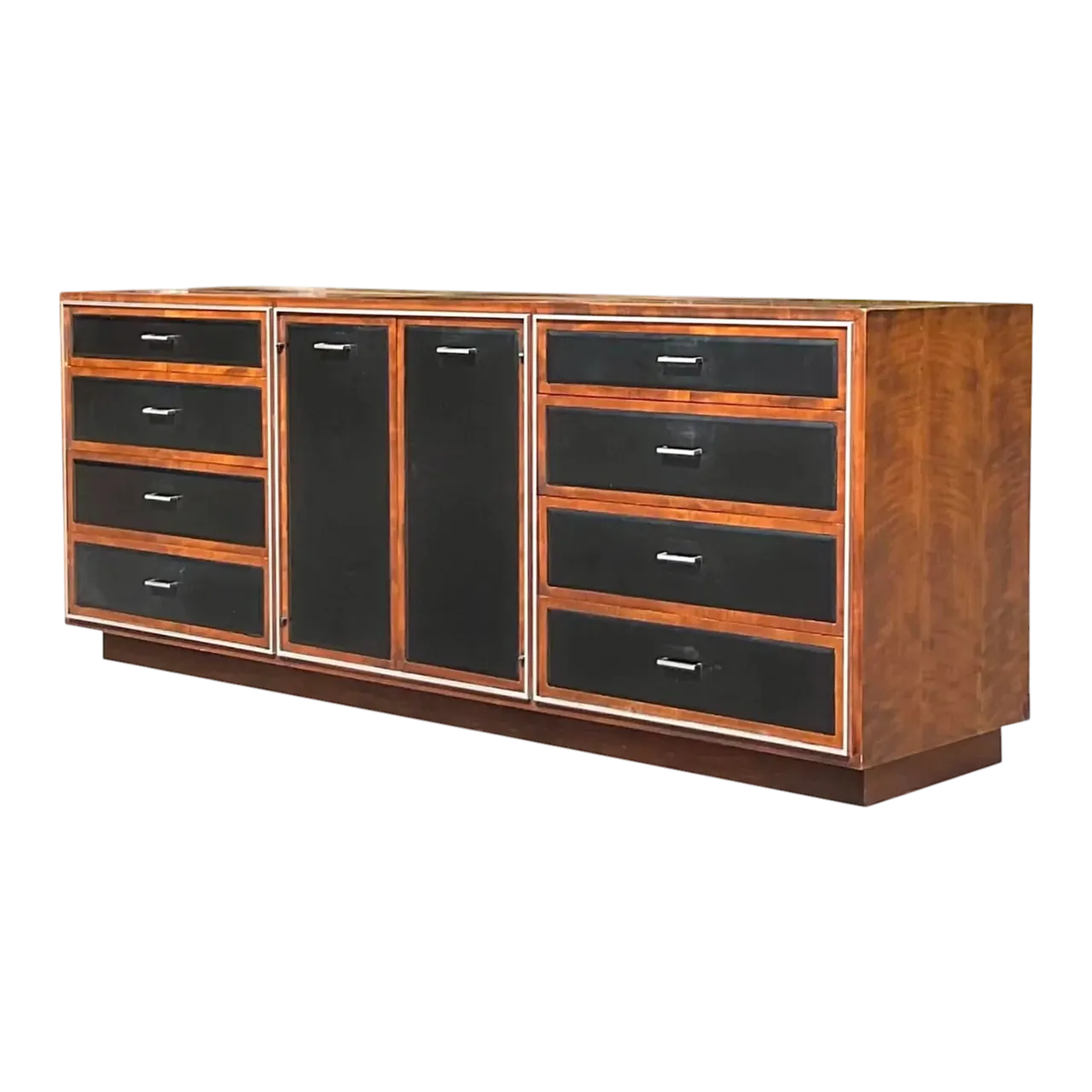 Vintage MCM John Stuart Leather Front Dresser