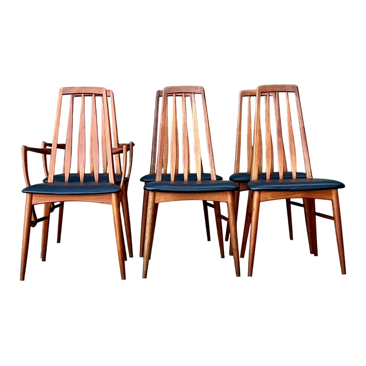 Vintage MCM Niels Koefoed Teak “Eva” Dining Chairs - Set of 6