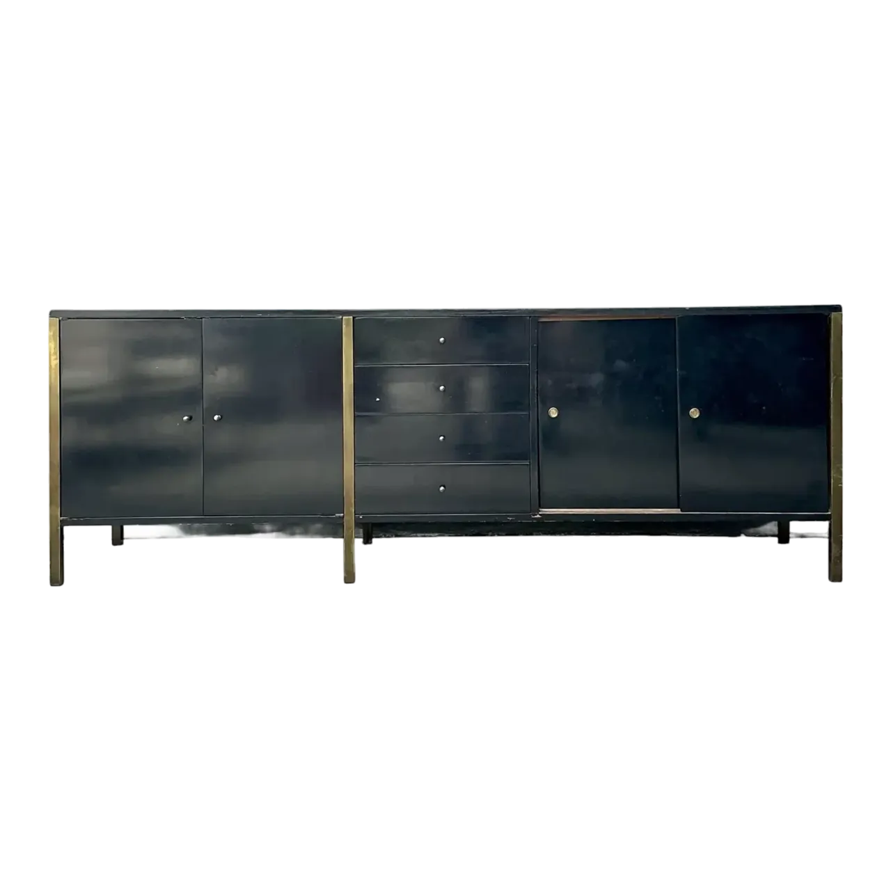 Vintage MCM Sliding Door Credenza After Paul McCobb