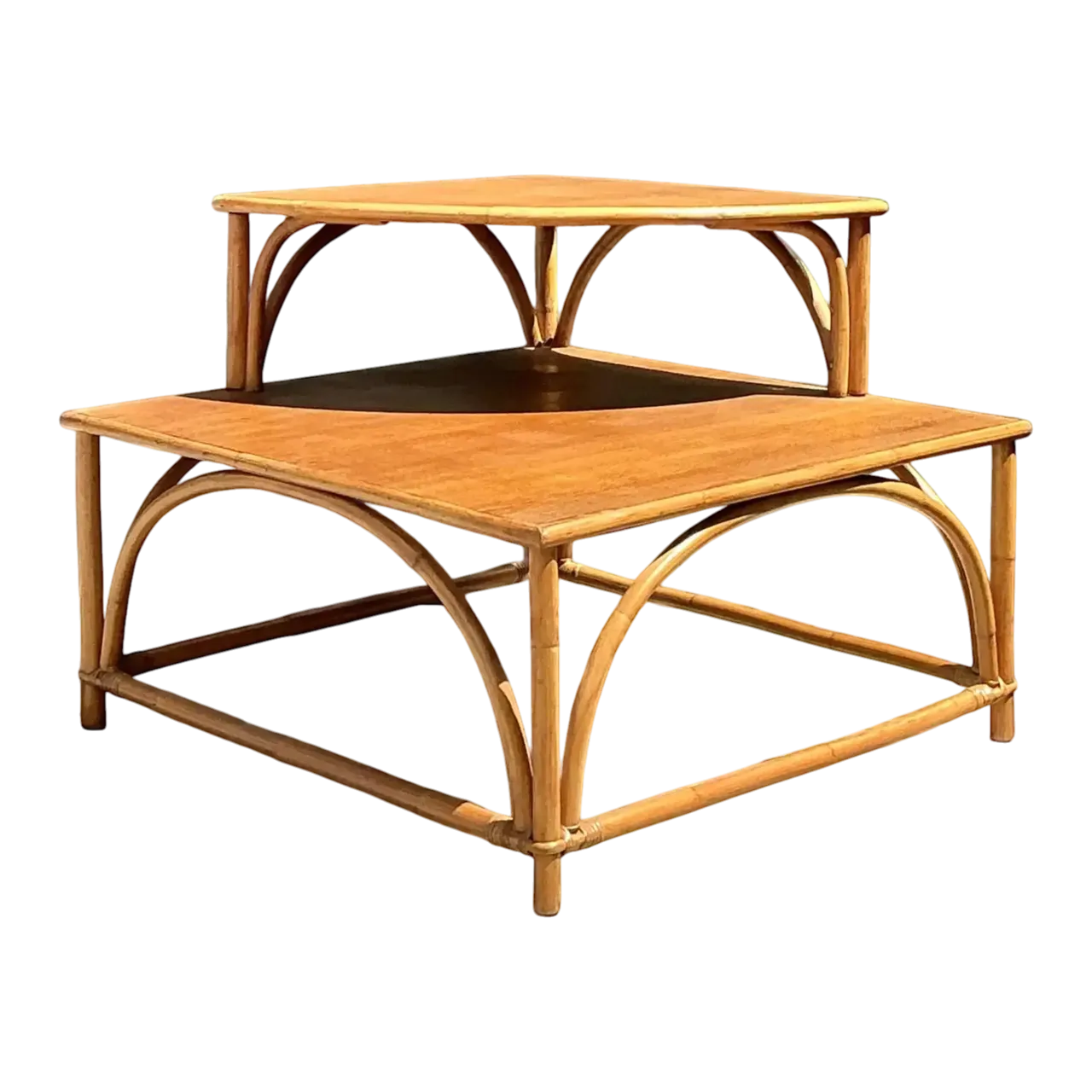 Vintage MCM Stacked Corner Table