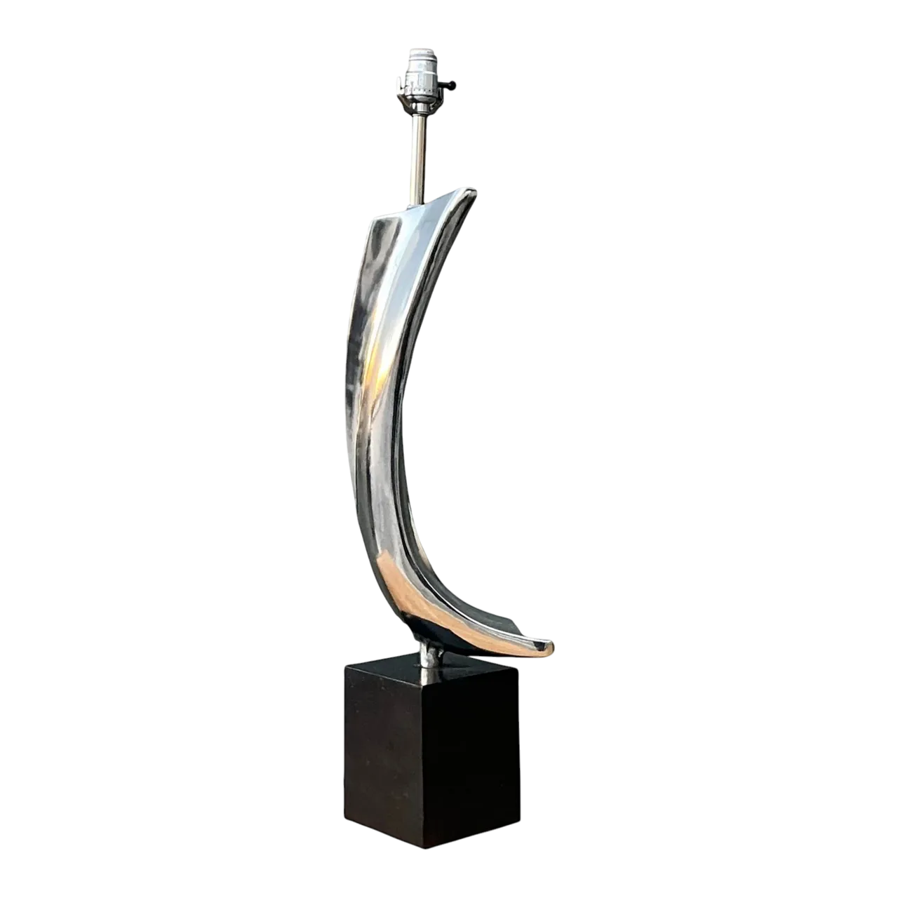 Vintage MCM Weiss and Barr for Laurel Lamp Company Chrome Sculptural Lamp