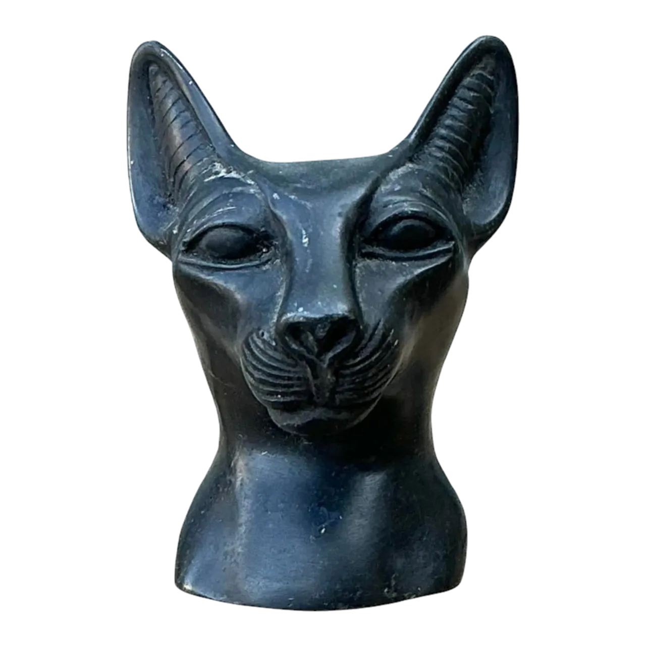 Vintage Metal Cat Head Paperweight