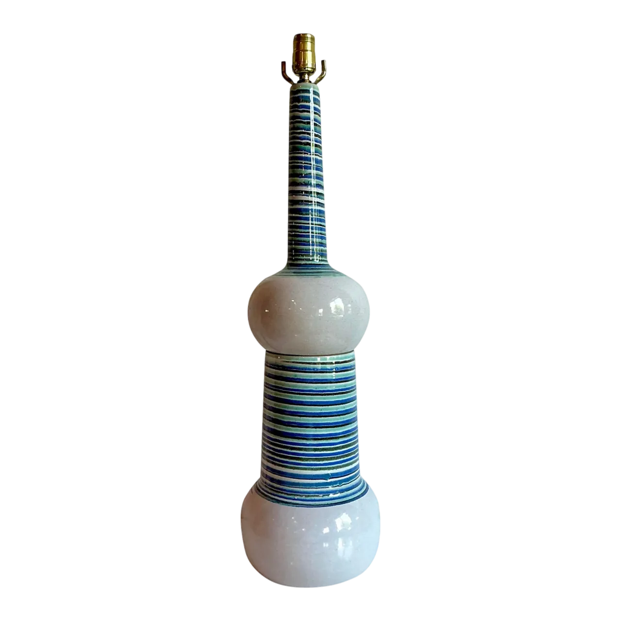 Vintage Mid 20th Century Martz Hand Painted Table Lamp