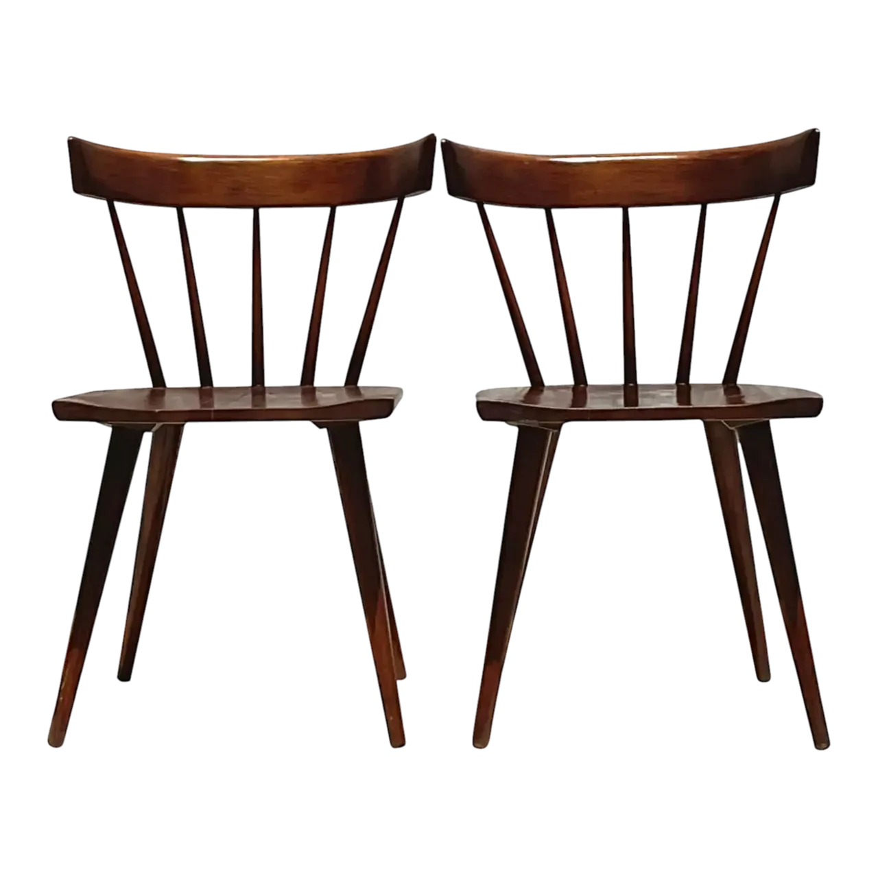 Vintage Mid 20th Century Spindle Back Dining Chairs After Paul McCobb- Set of 2