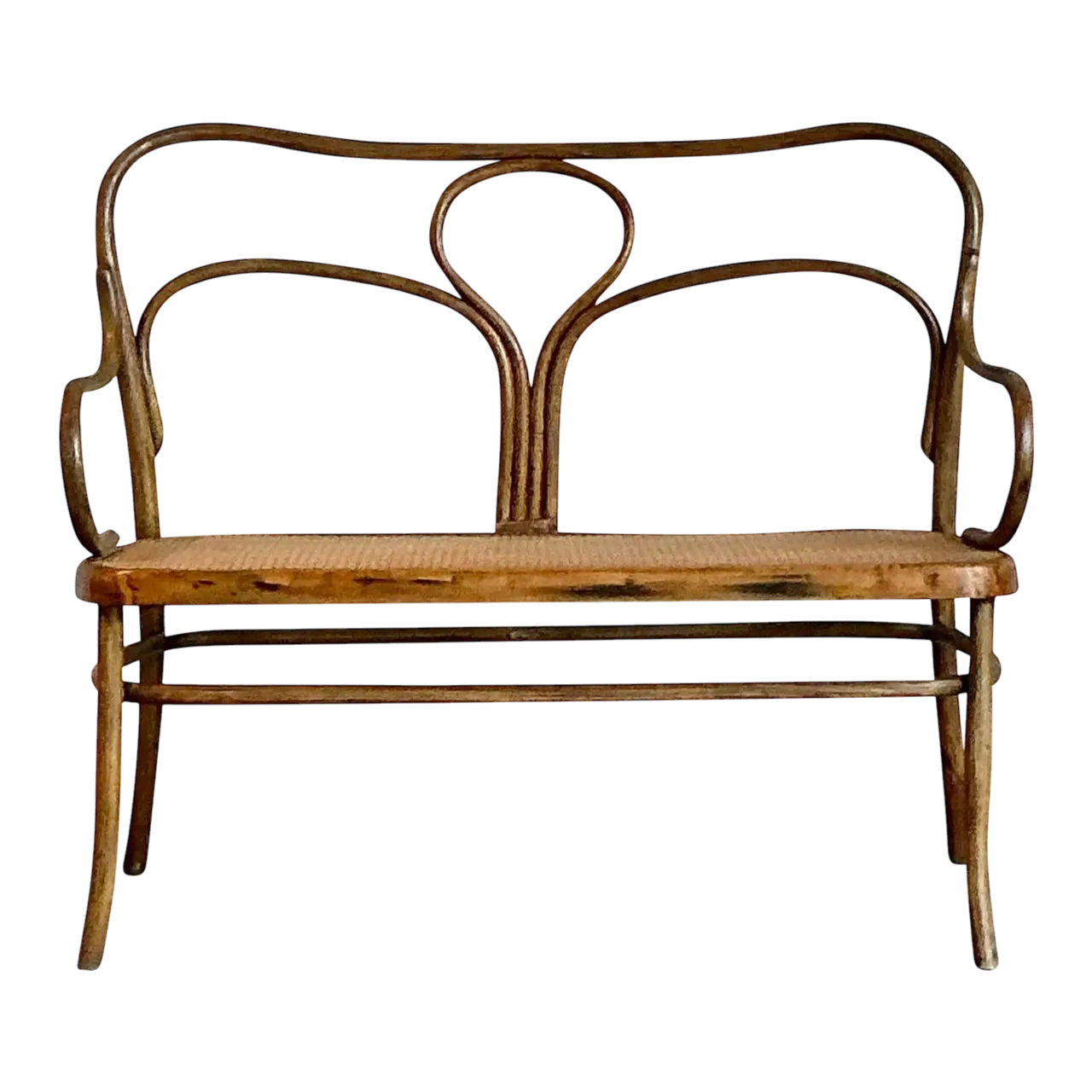 Vintage Mid-Century Modern Bent Wood Bench After Thonet