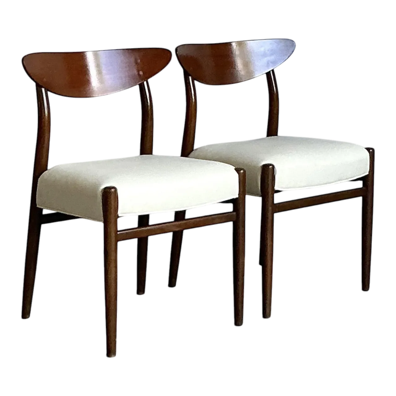 Vintage Mid-Century Modern Blade Back Dining Chairs - A Pair