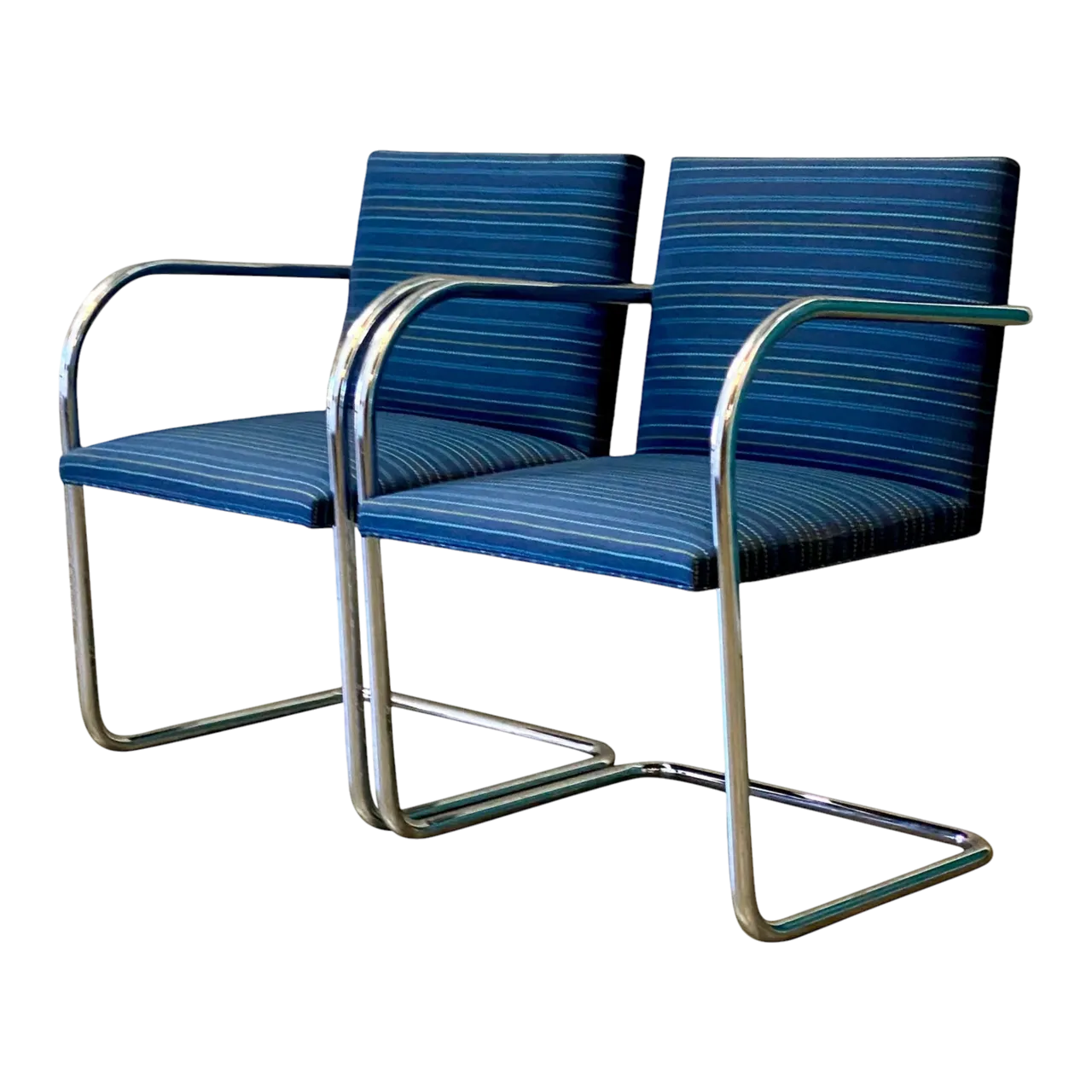 Vintage Midcentury Knoll Tubular Brno Chairs - a Pair