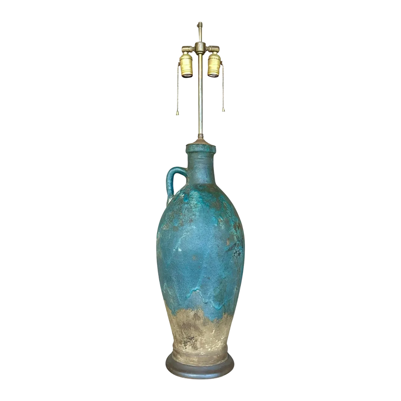 Vintage Midcentury Lava Glaze Table Lamp