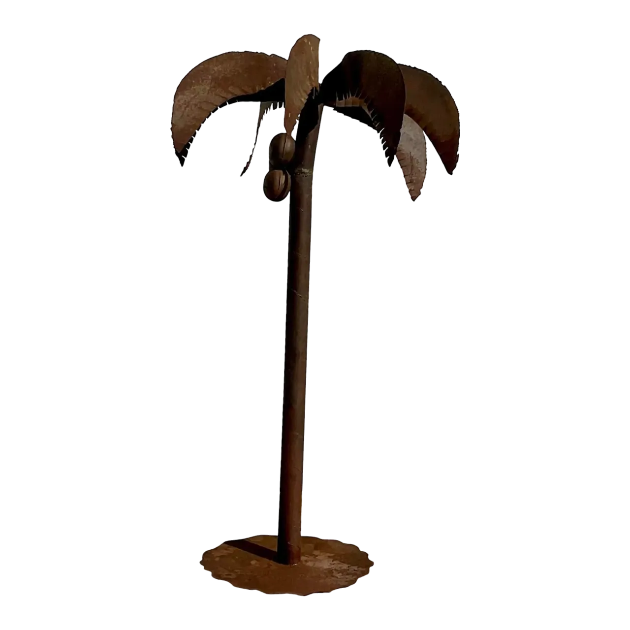 Vintage Monumental Patinated Metal Palm Tree