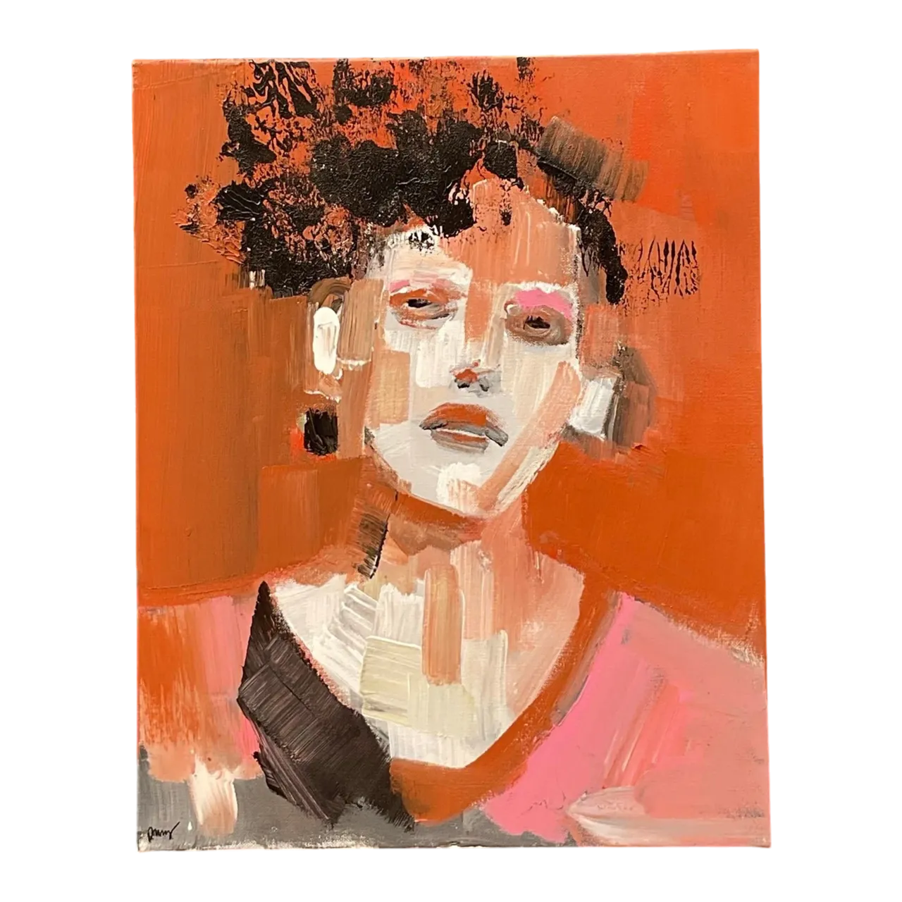 Vintage Original Abstract Expressionist Portrait