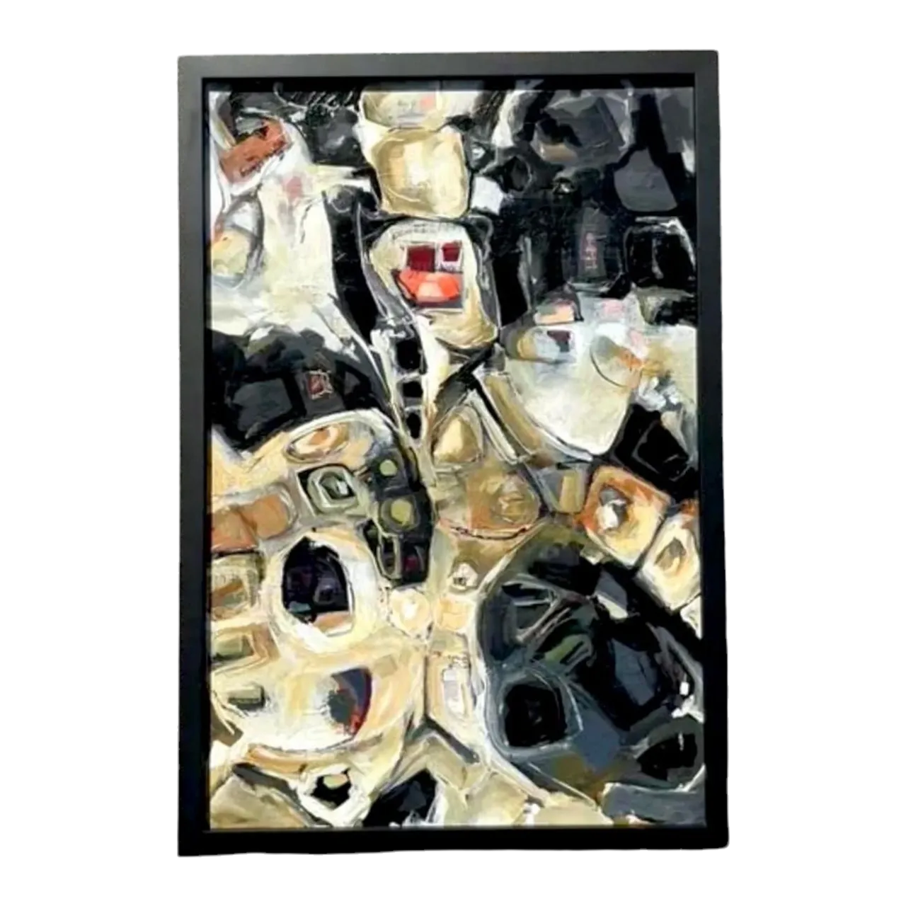 Vintage Original Abstract Oil Painting on Board - Canvas, 21.5W x 31.5H