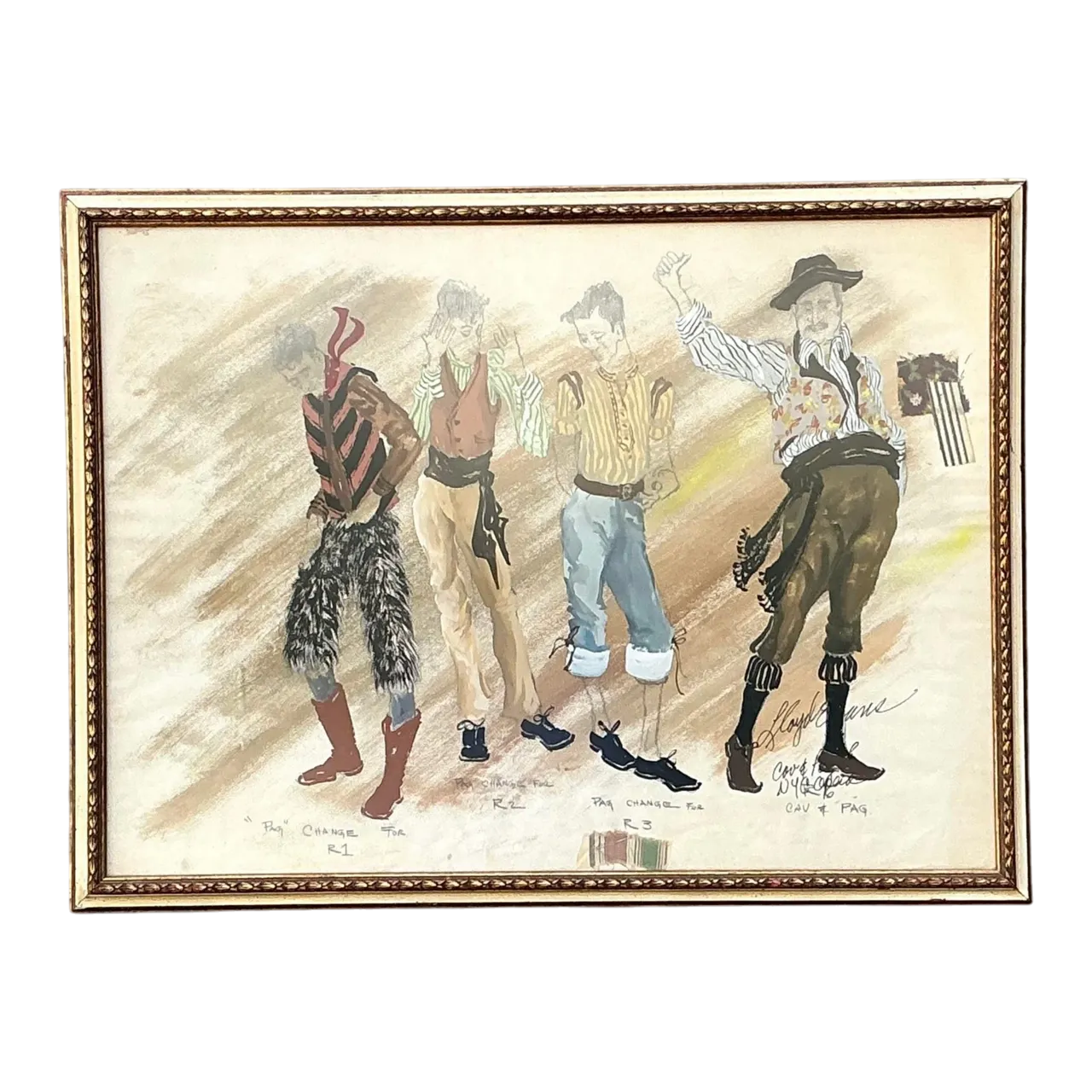 Vintage Original Costume Sketch