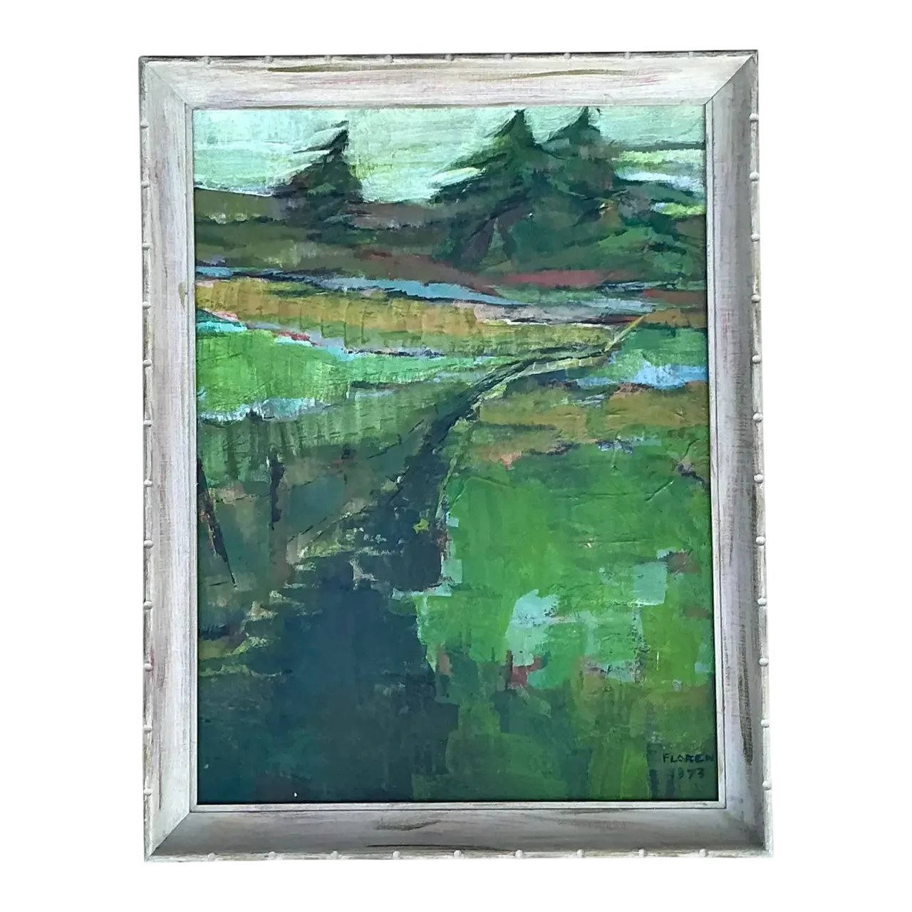 Vintage Original Landscape Oil on Canvas - Canvas, 20.75W x 26.75H