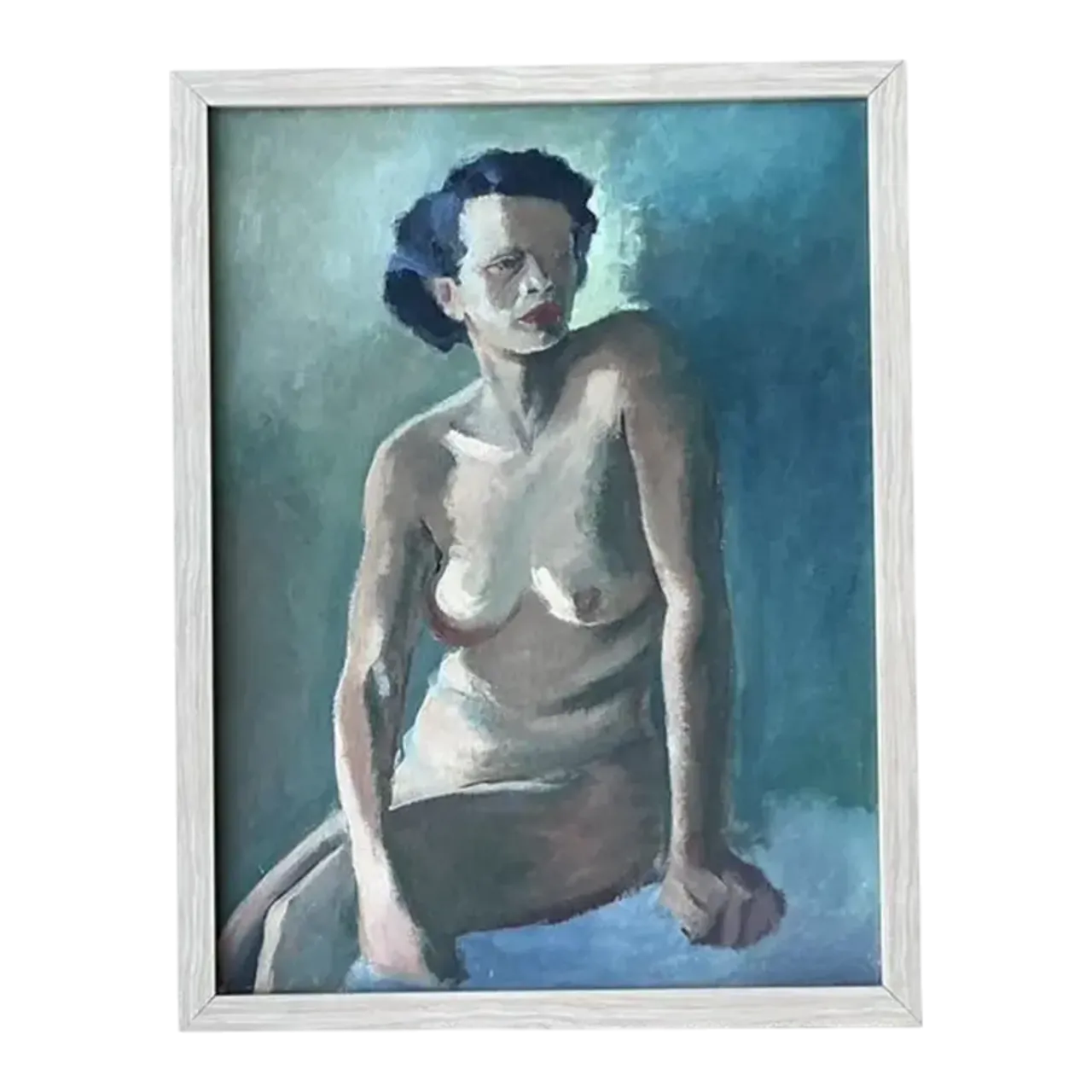 Vintage Original Nude Portrait Oil in Canvas