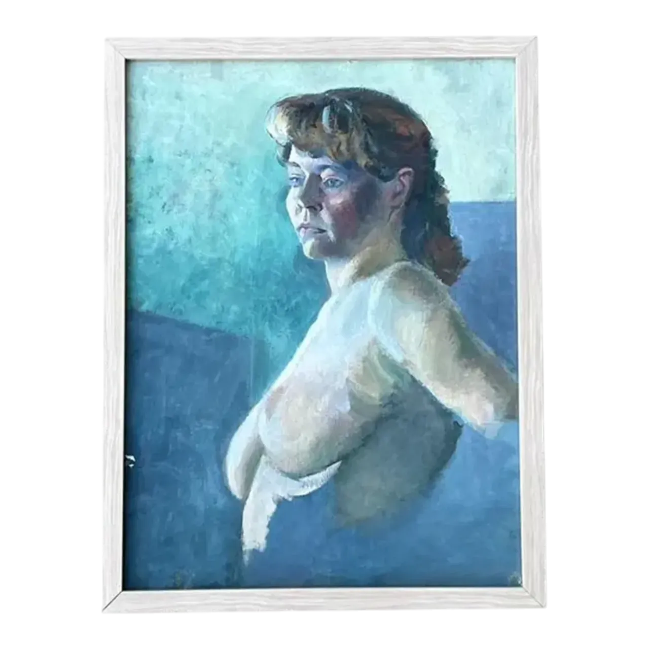 Vintage Original Nude Portrait Oil on Canvas
