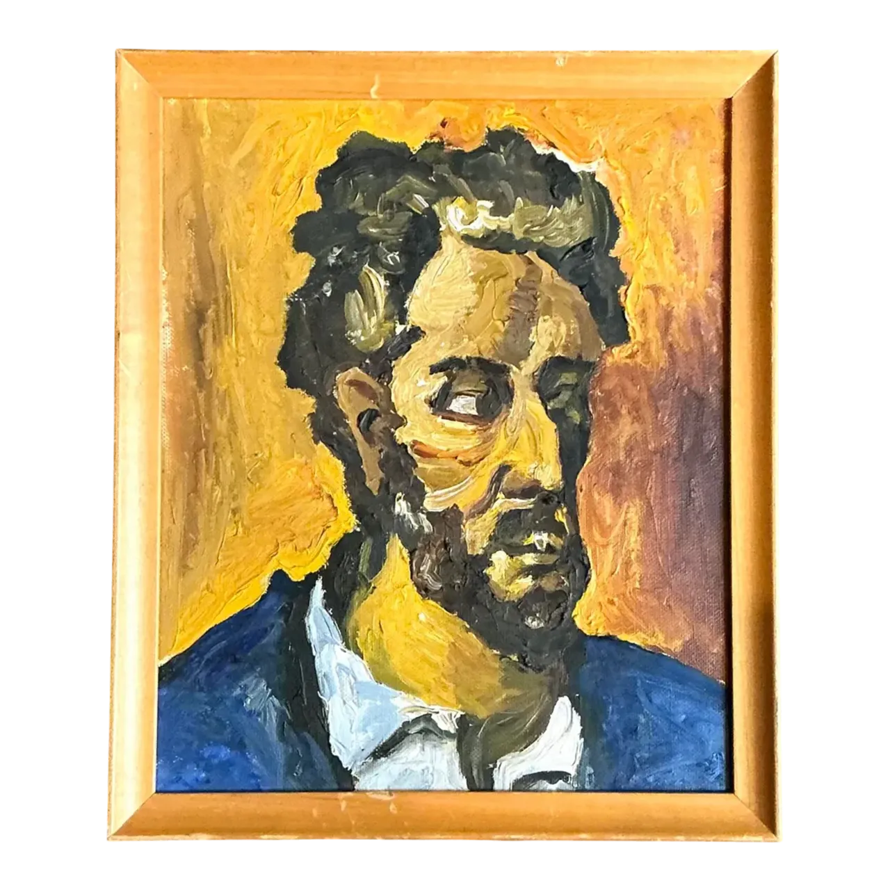 Vintage Original Oil Portrait on Canvas - Canvas, 10W x 12H