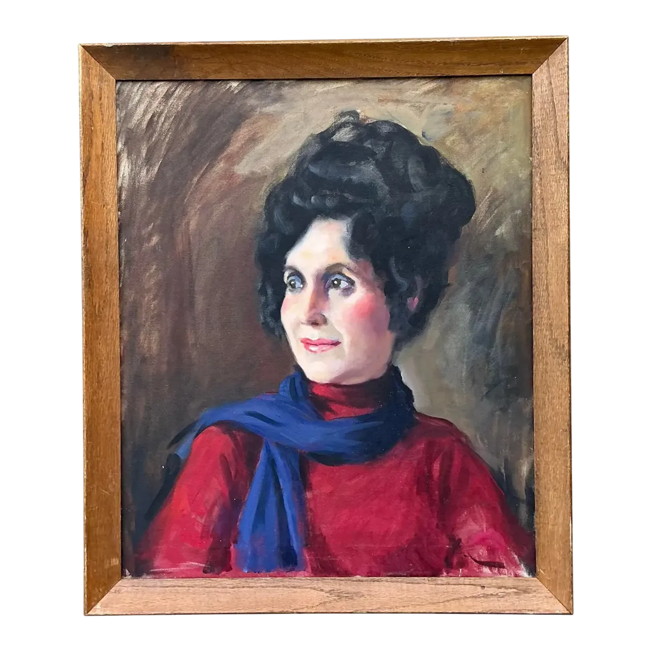 Vintage Original Oil Portrait on Canvas - Canvas, 23W x 26.75H