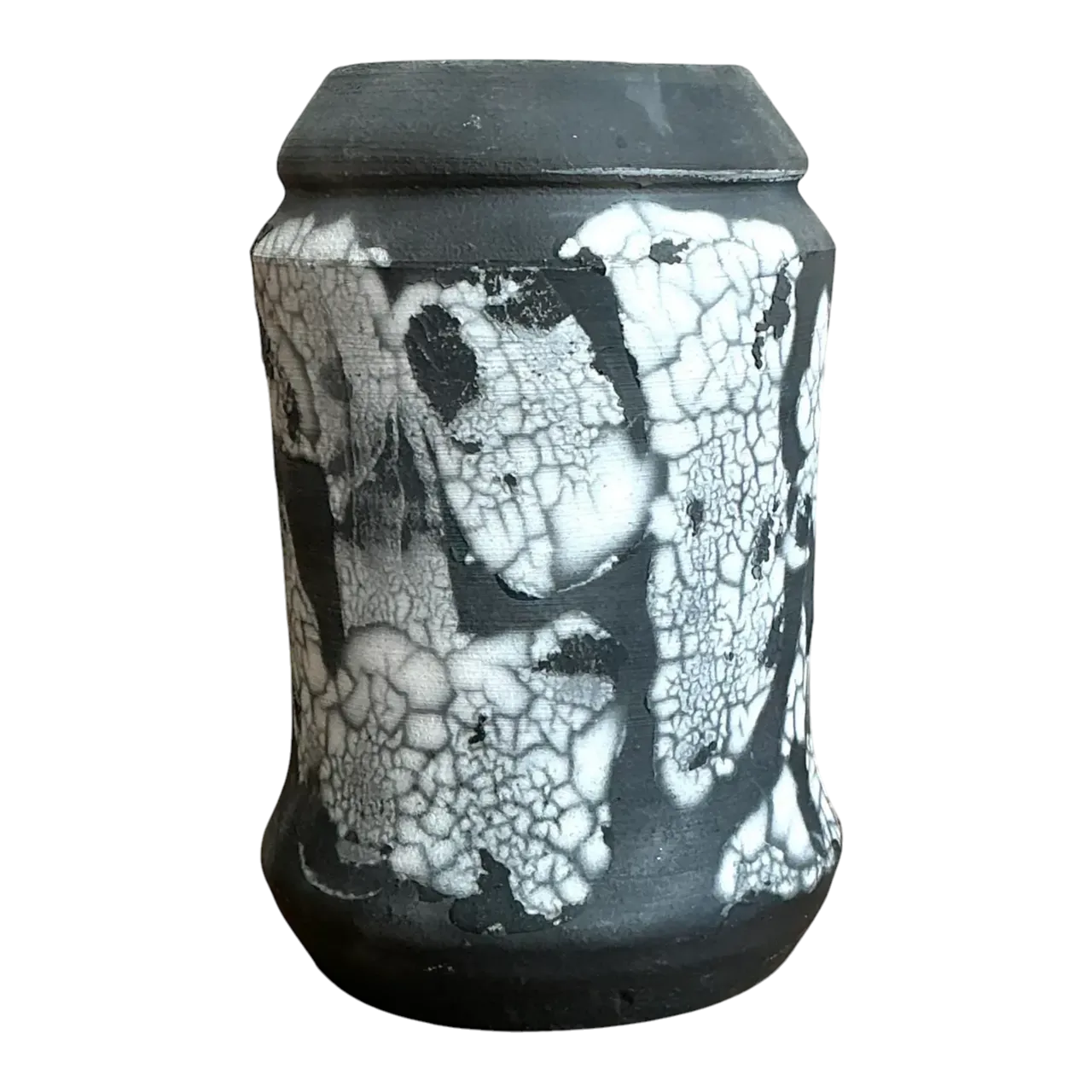 Vintage Original Raku Fired Pottery Vase