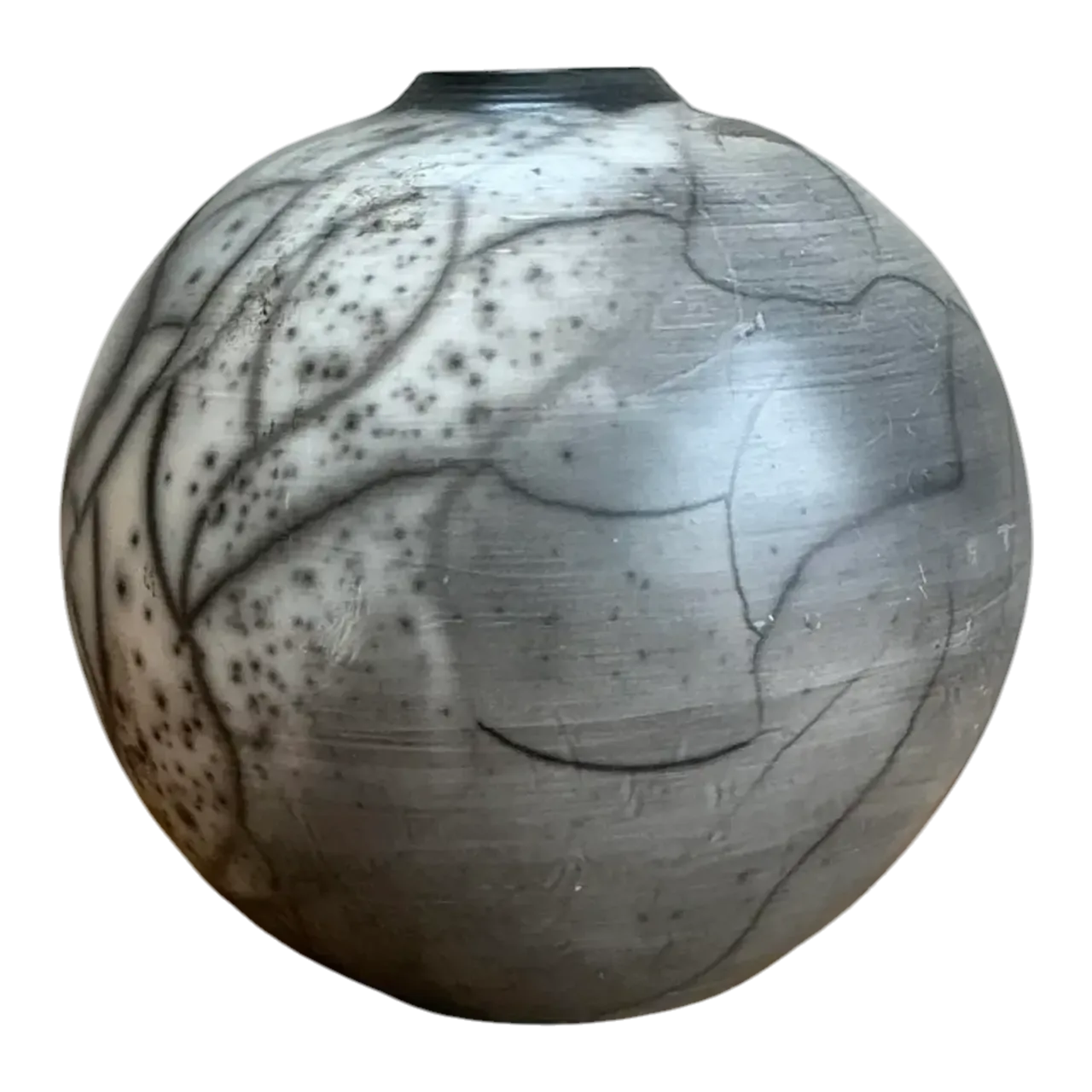 Vintage Original Raku Fired Studio Pottery Vase