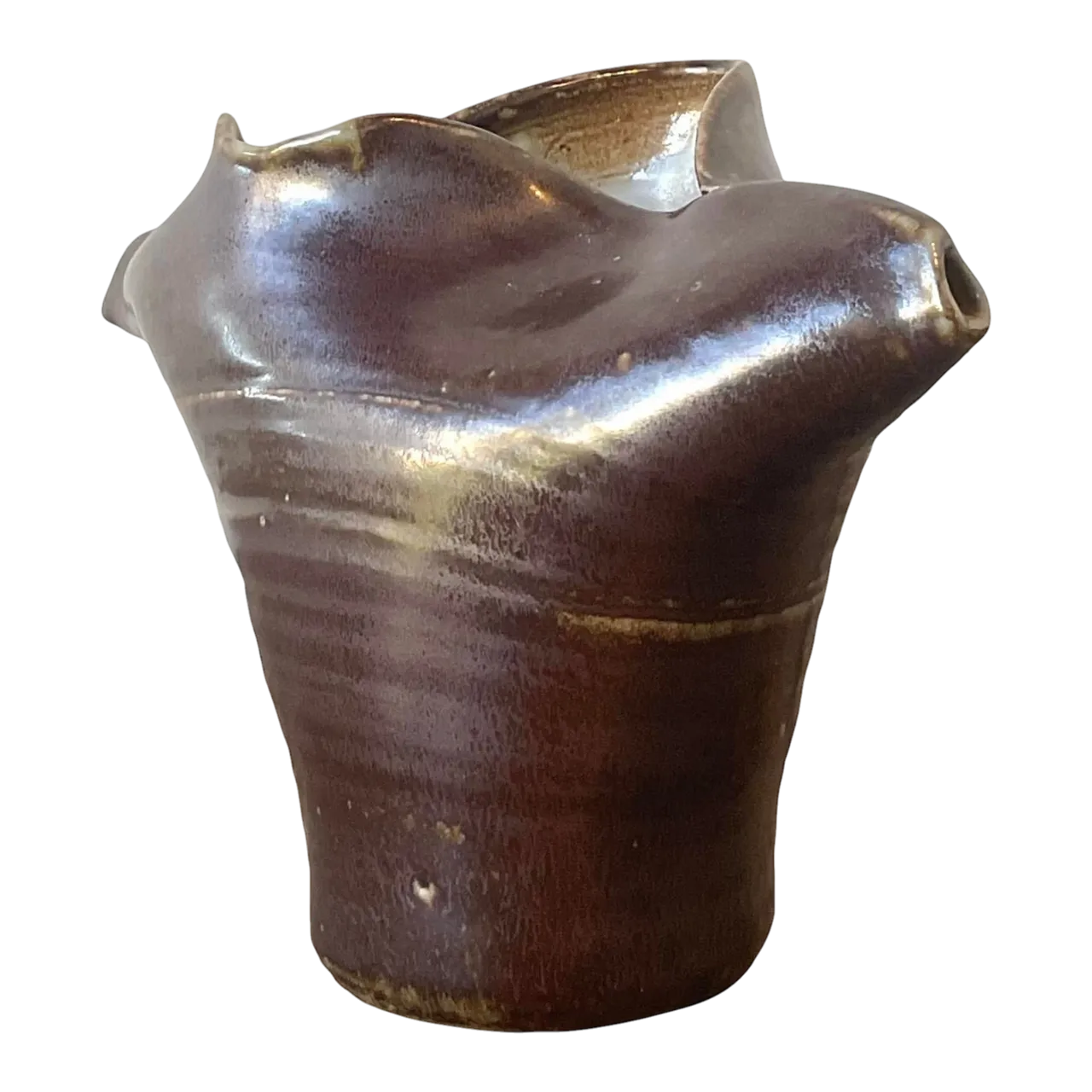 Vintage Original Studio Pottery Fold Vase