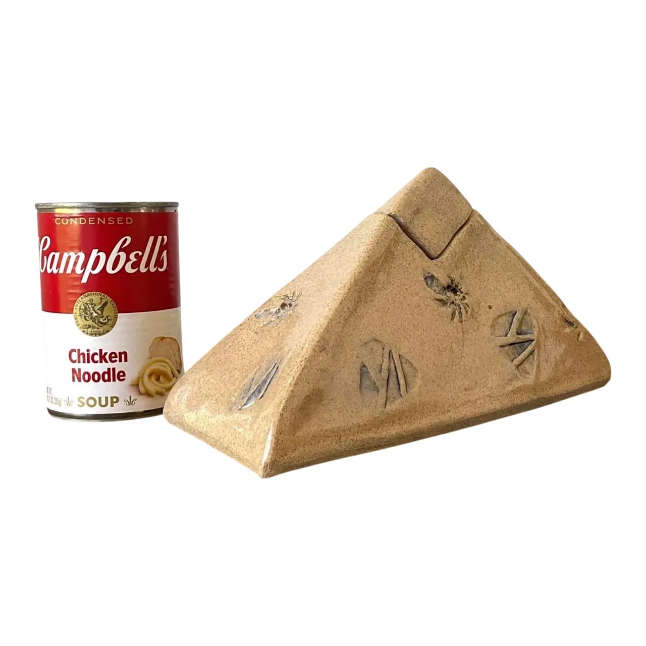 Vintage Original Studio Pottery Palm Triangle Box