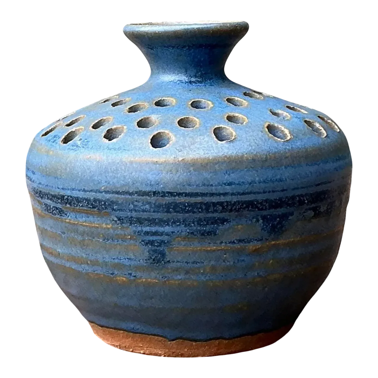 Vintage Original Studio Pottery Pierced Vase