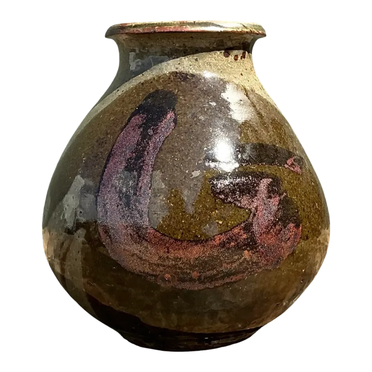 Vintage Original Studio Pottery Swirl Vase - Pottery, 5.25W x 6H