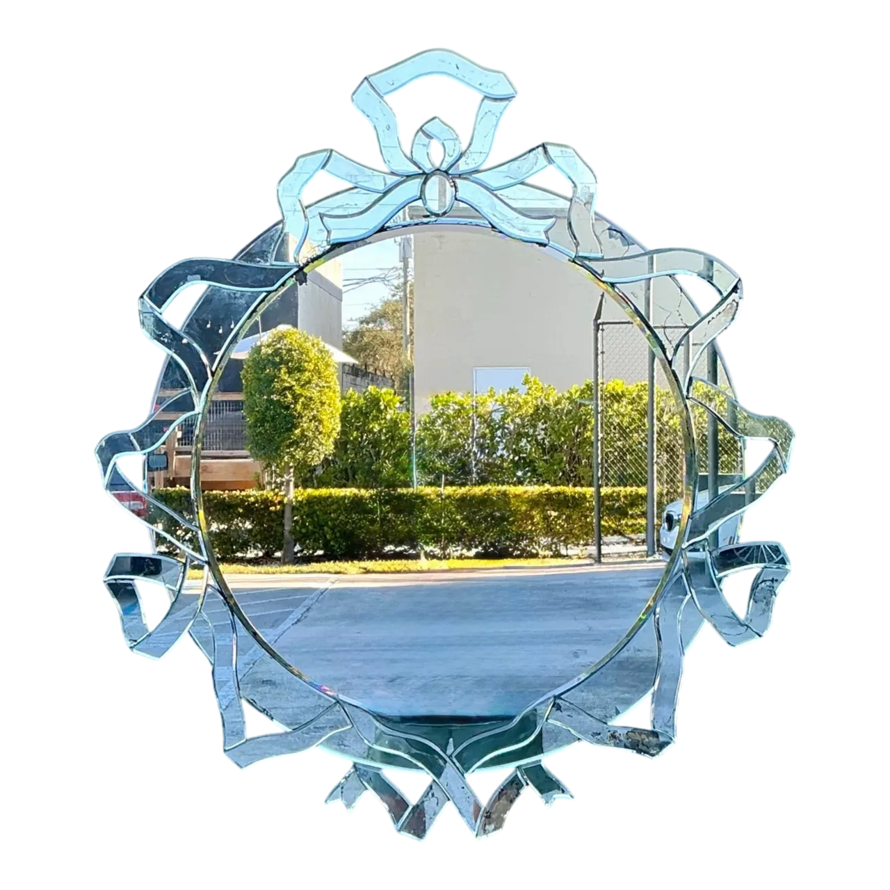 Vintage Patinated Venetian Ribbon Mirror