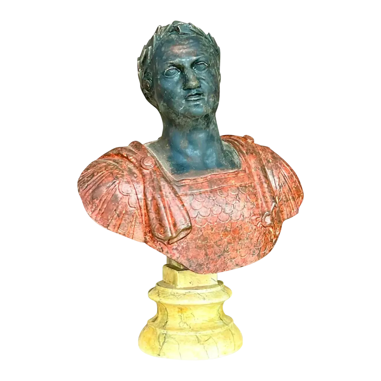 Vintage Plaster Hand Painted Bust of Man