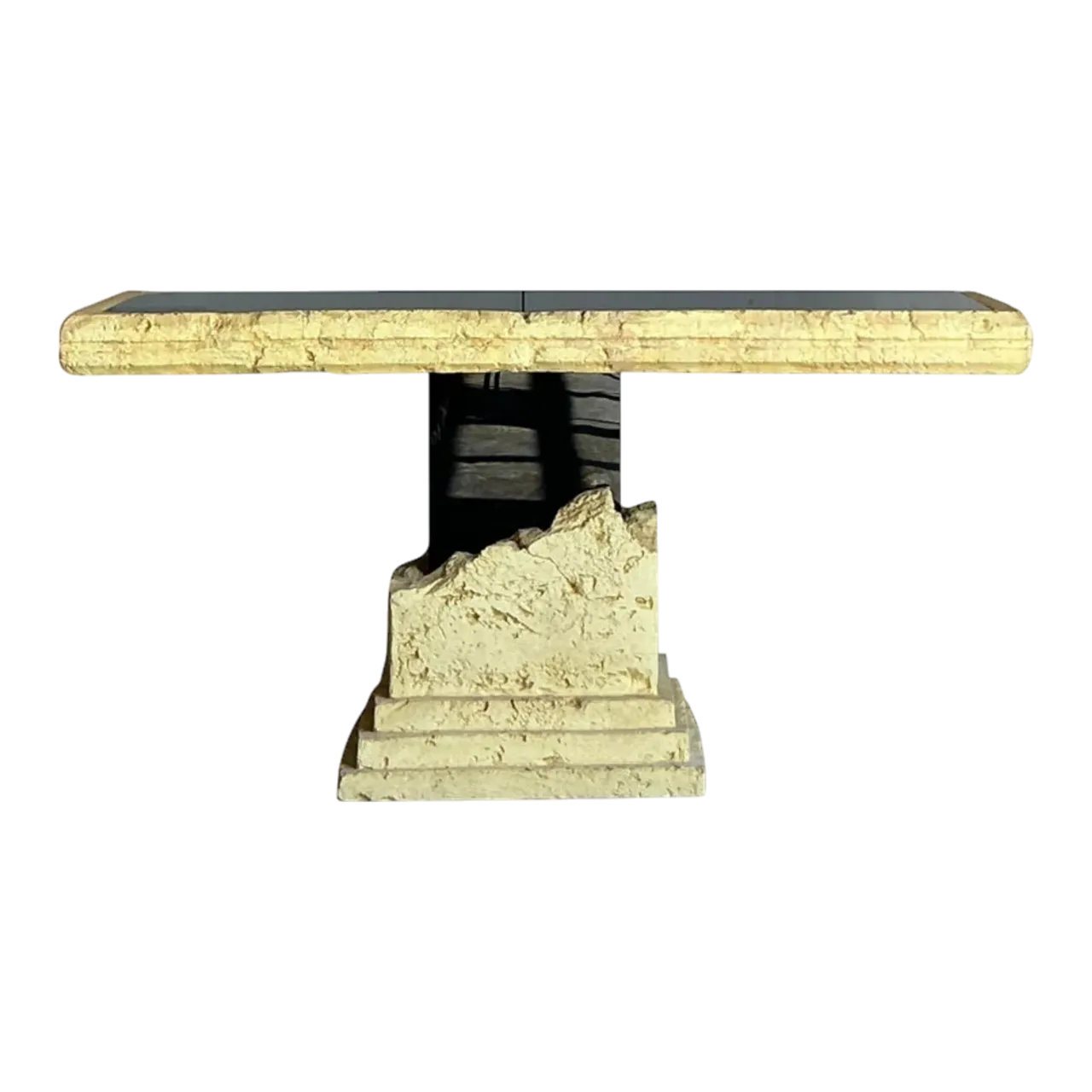 Vintage Postmodern Faux Coral Console Table