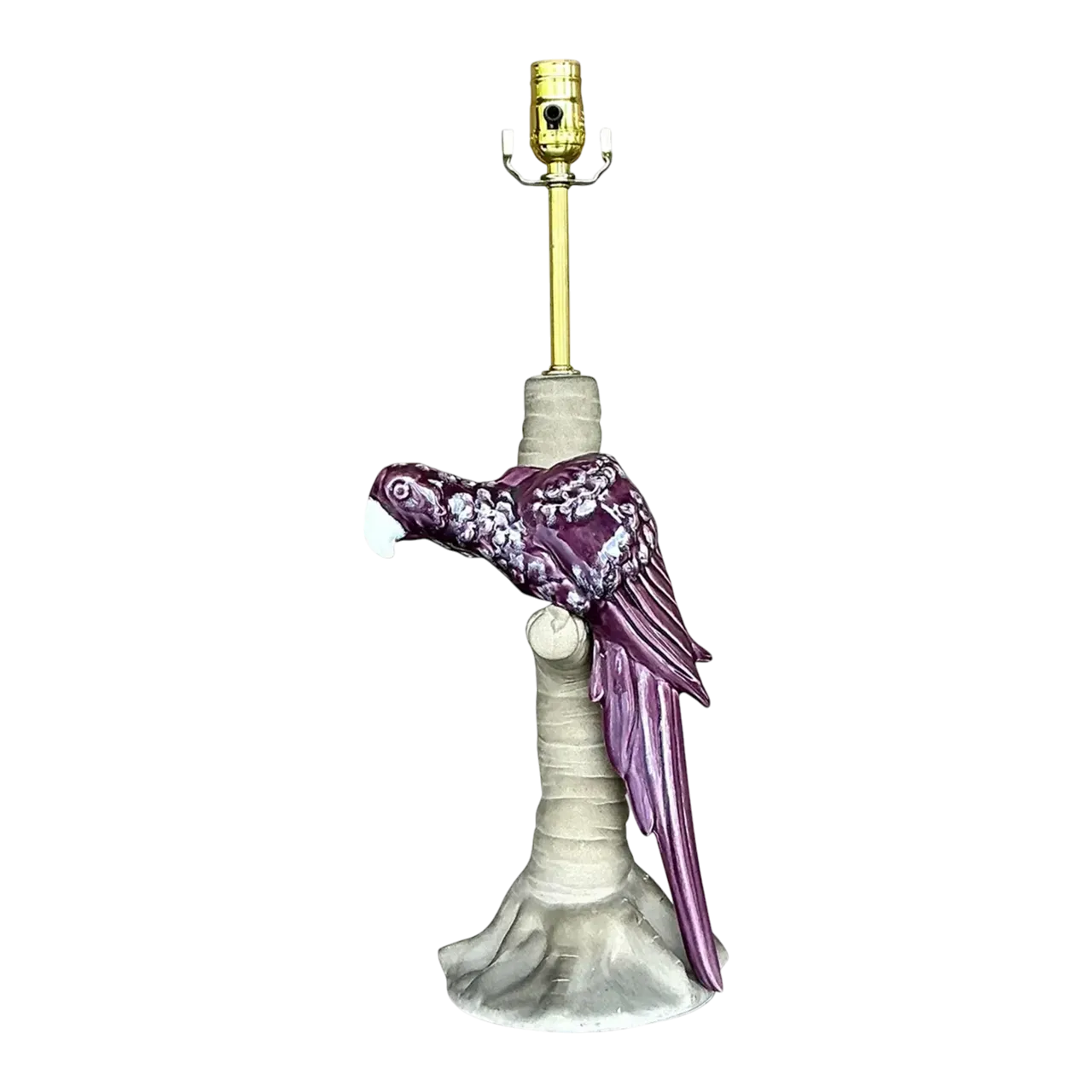 Vintage Royal Haeger Glazed Ceramic Parrot Lamp