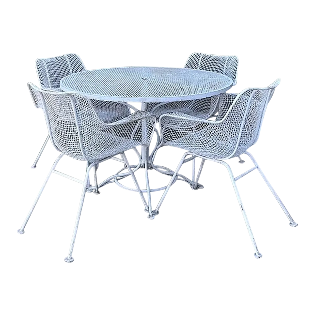 Vintage Russell Woodard “Sculptura” Wrought Iron Dining Set