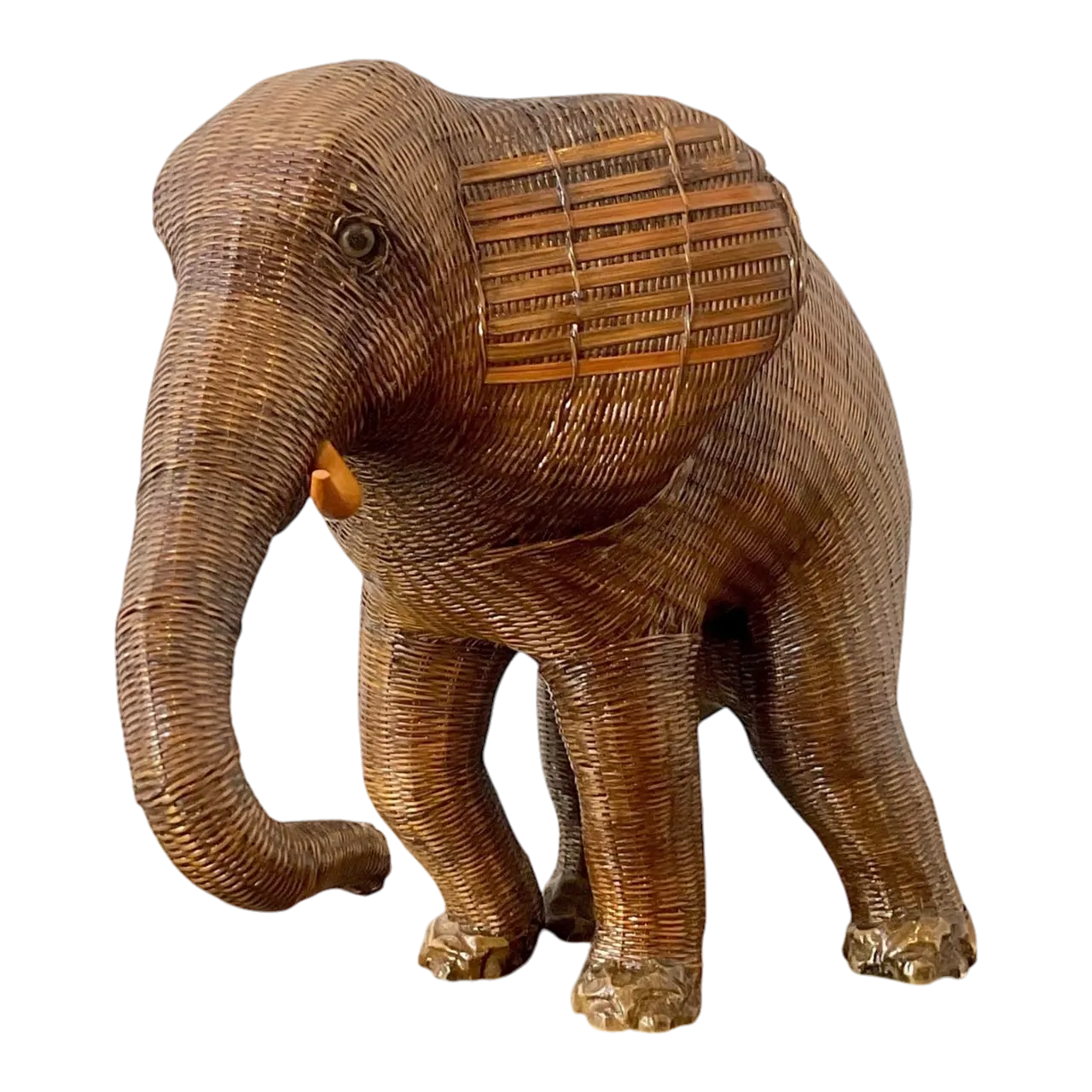 Vintage Shanghai Handicrafts Elephant Basket