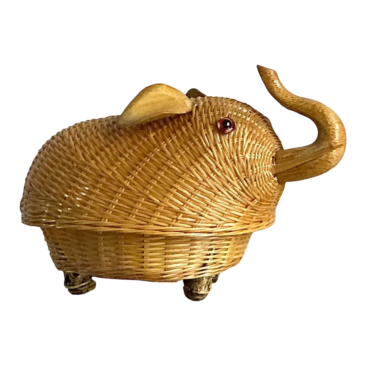 Vintage Shanghai Handicrafts Little Elephant Basket