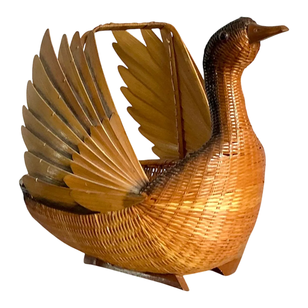 Vintage Shanghai Handicrafts Weave Duck Basket