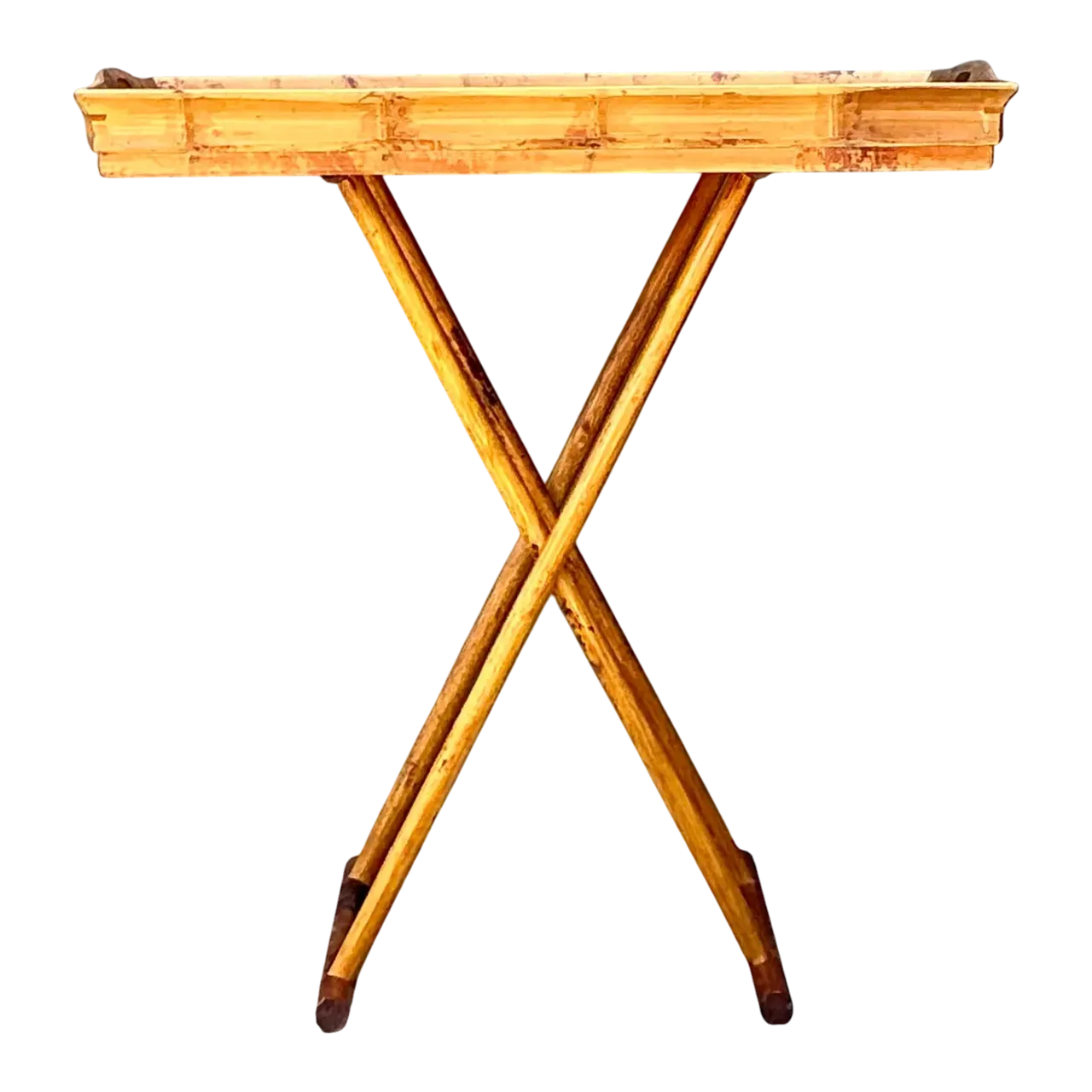 Vintage Split Bamboo Tray Table