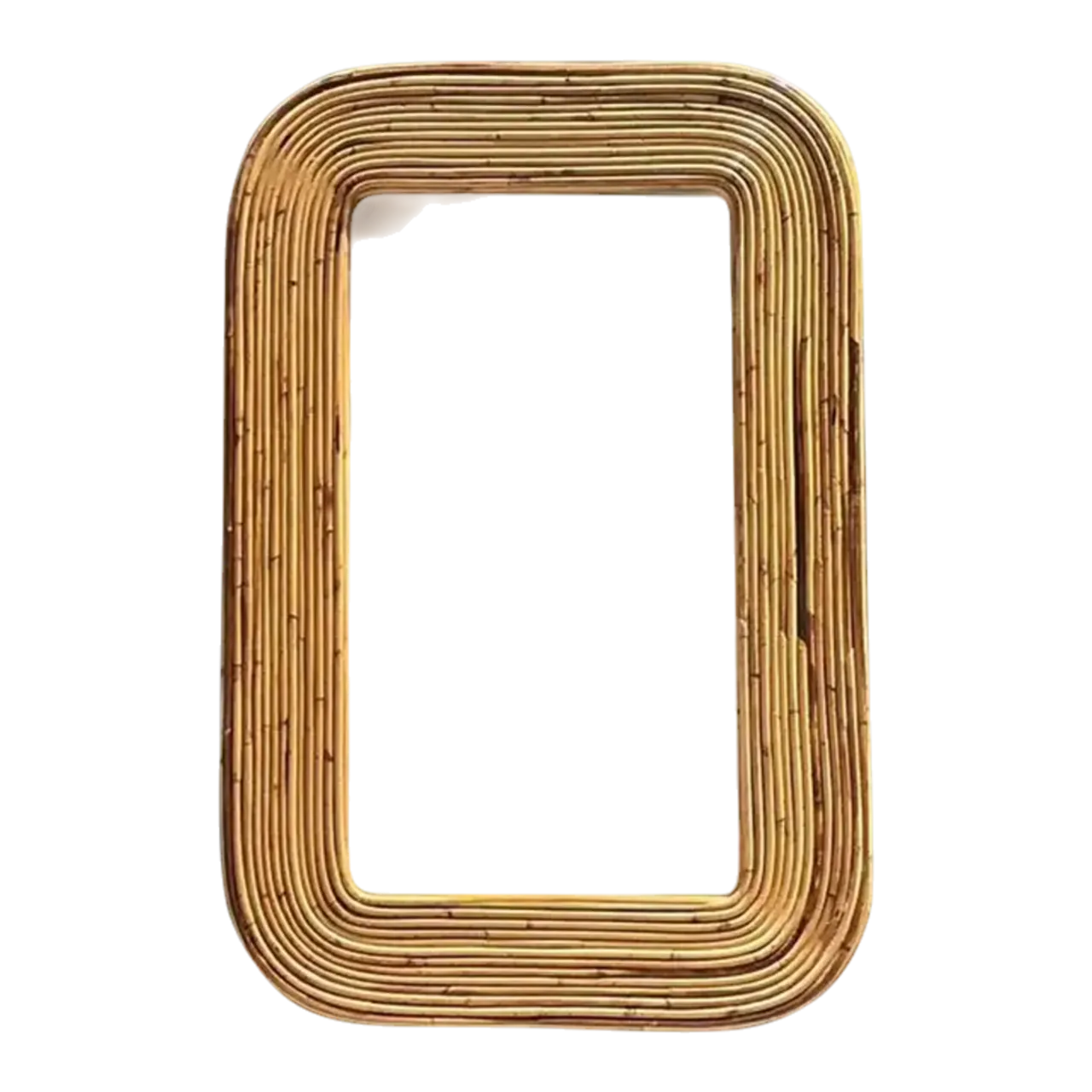 Vintage Tagged Gabriella Crespi Pencil Reed Mirror