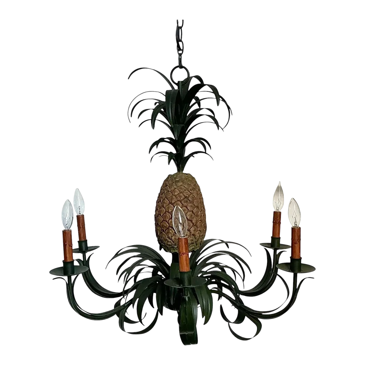 Vintage Tole Pineapple Chandelier