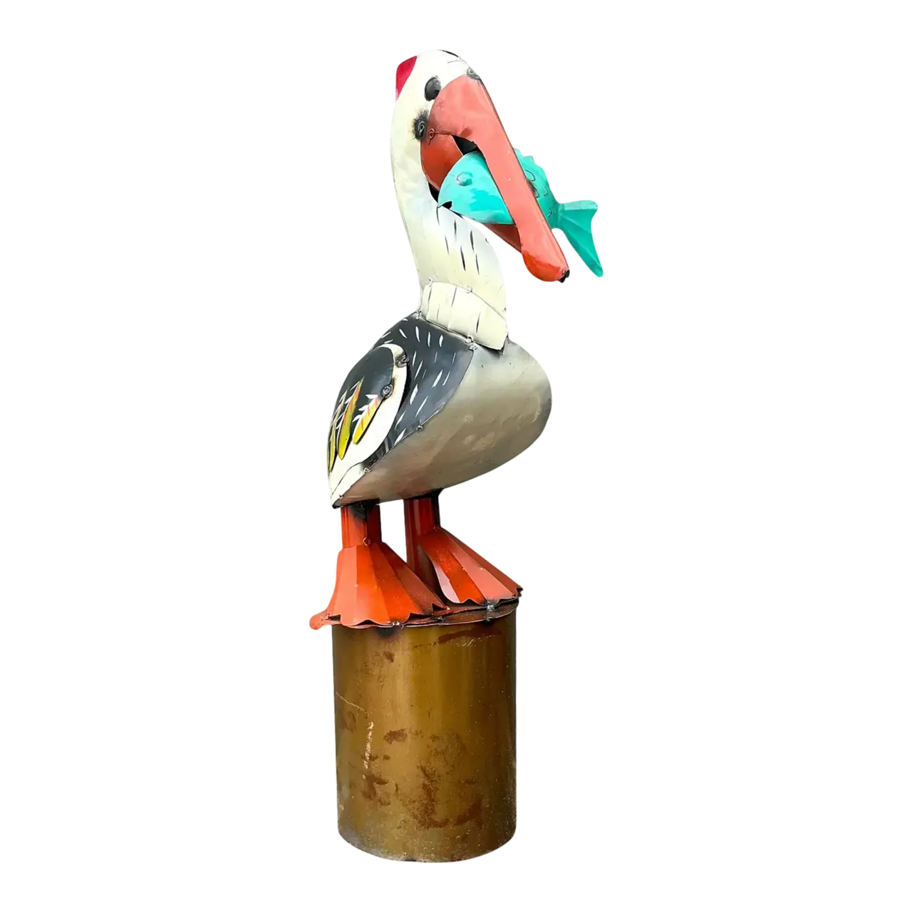 Vintage Torch Cut Metal Pelican