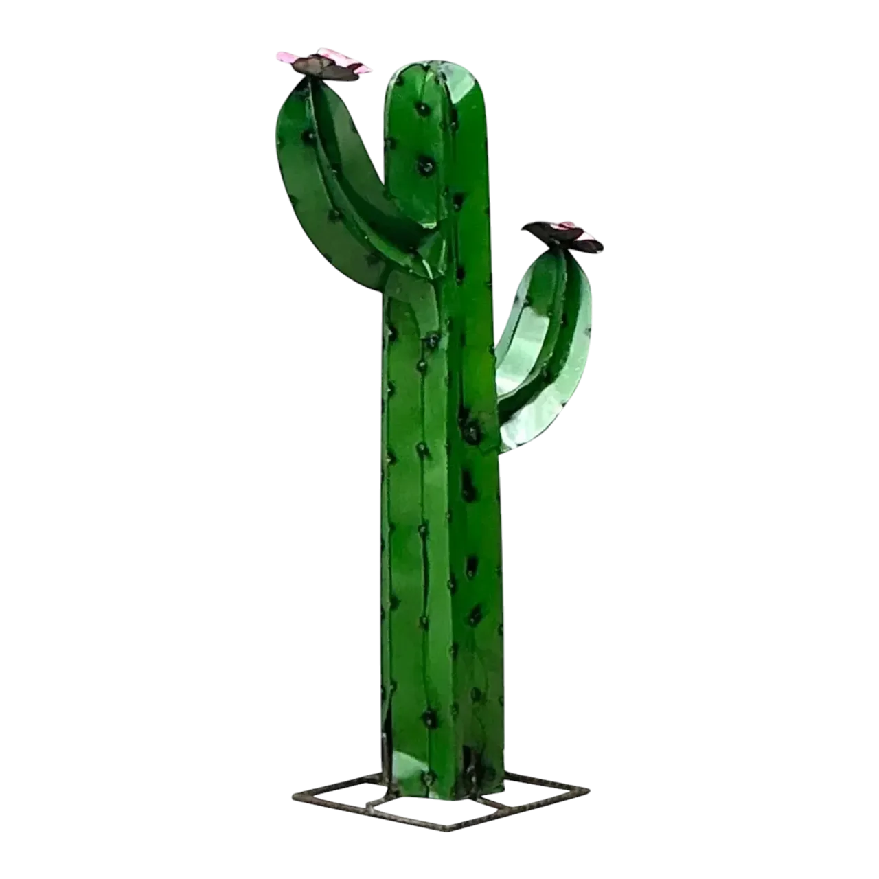 Vintage Torched Metal Cut Cactus