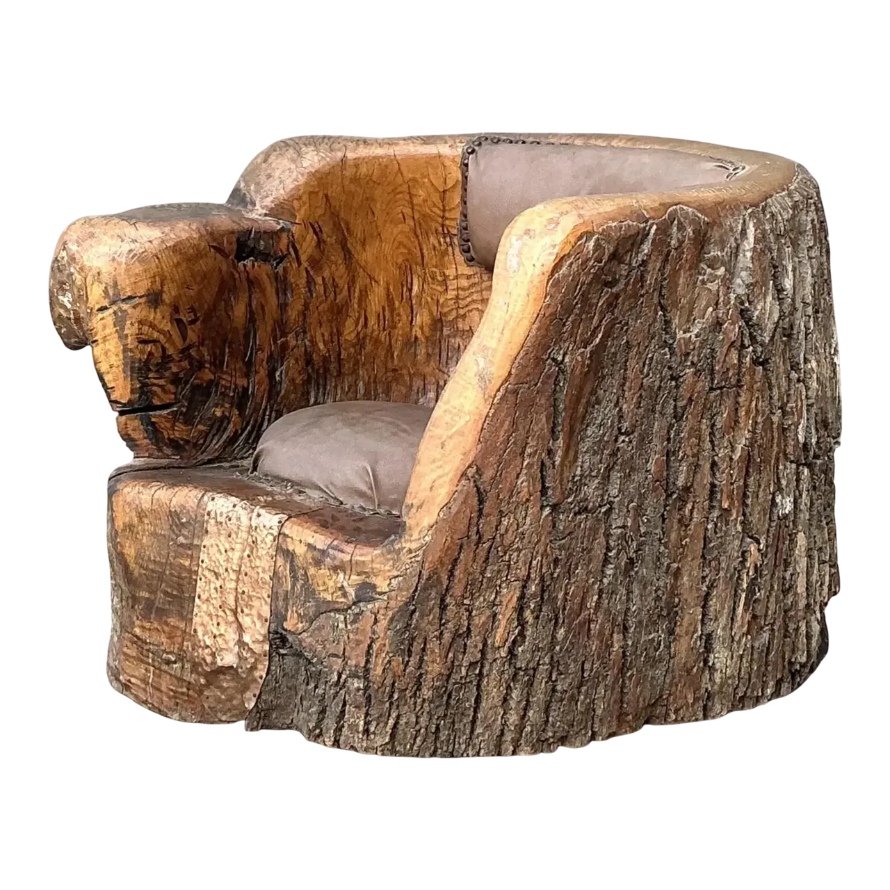Vintage Tree Trunk Barrel Chair