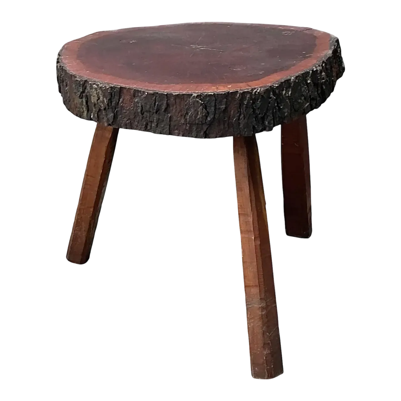 Vintage Wood Slab Side Table