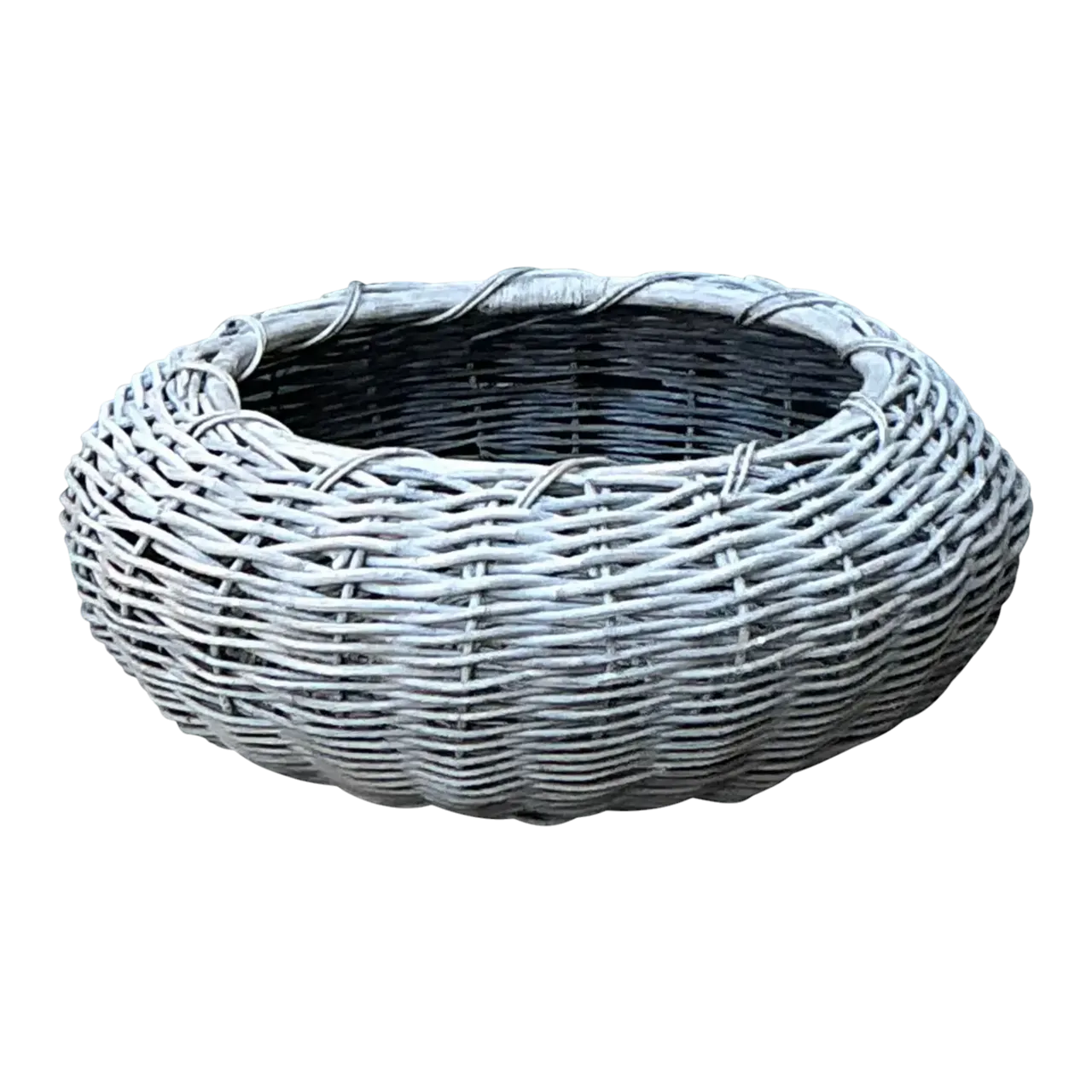 Vintage Woven Rattan Centerpiece Basket